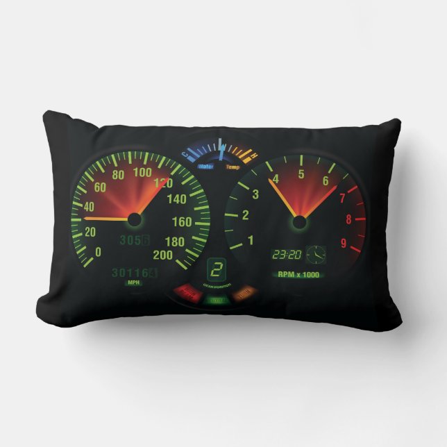 Speedometer Gauge Design Throw Pillow (Front)