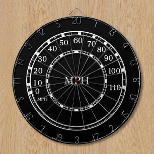 Speedometer MPH Monogram Garage Dart Board