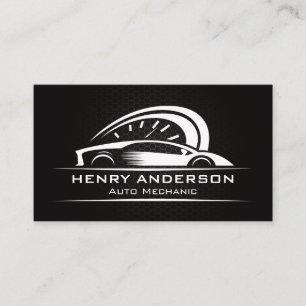 Speedometer Sports Car Logo Carbon Fibre Pattern Business Card