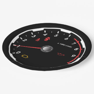Speedometer - Tachometer Car Lover Paper Plate