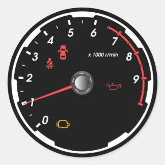 Speedometer - Tachometer Car Lover Phone Classic Round Sticker