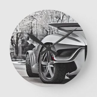 Speedway Elegance: Classic Car Enthusiast Wall Clo Round Clock