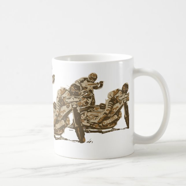 Speedway Motorcycle Racers Coffee Mug (Right)