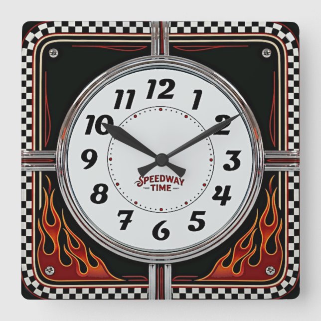 Speedway Square Wall Clock (Front)