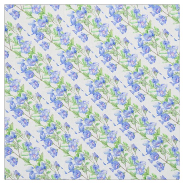 Speedwell watercolor art patterned fabric (Swatch)