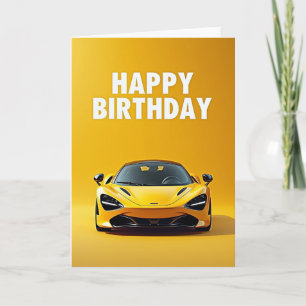 Speedy Birthday Yellow Car Card