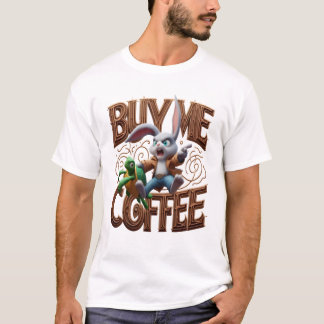 Speedy Bunny Races Turtle Buy Me A Coffee T-Shirt
