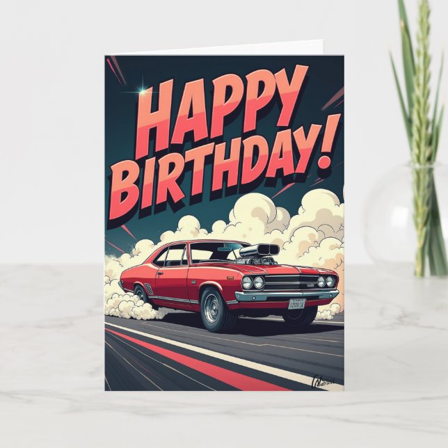 Speedy Car Birthday Card (Front)