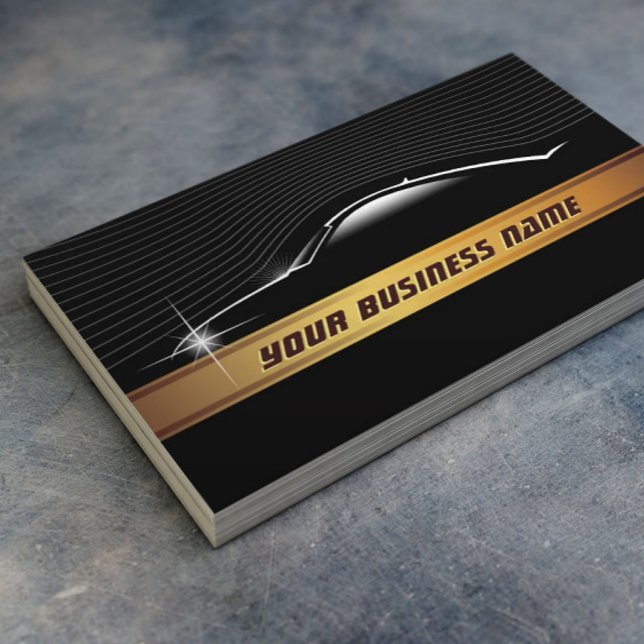 Speedy Car Outline Automotive Business Cards (Creator Uploaded)