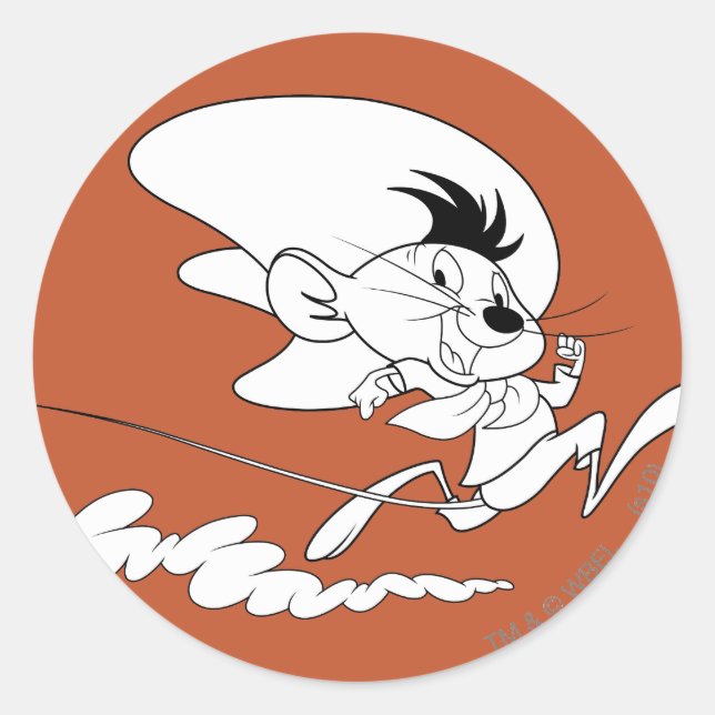 SPEEDY GONZALES™ Run Art Classic Round Sticker (Front)