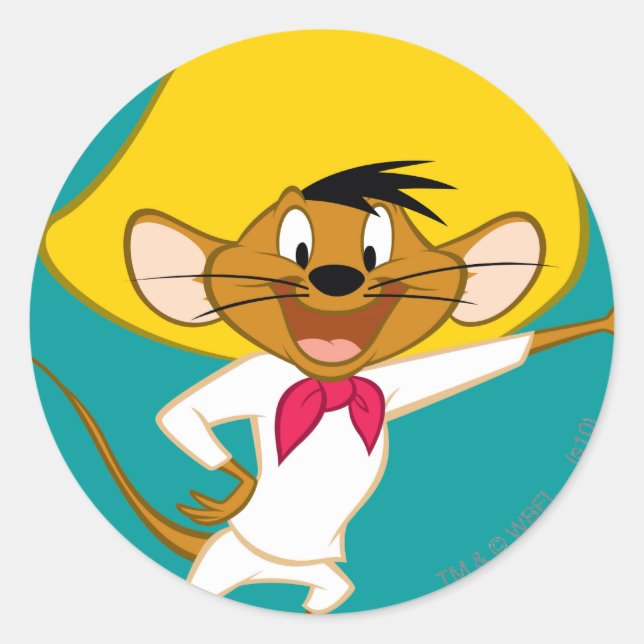 SPEEDY GONZALES™ Standing Classic Round Sticker (Front)