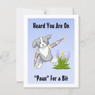 Speedy Recovery Collie on Crutches Postcard