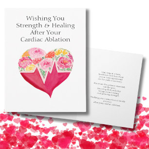 Speedy Recovery from Cardiac Ablation Heart Flower Card