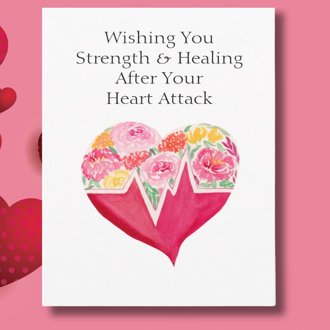Speedy Recovery from Heart Attack Heart Flowers Card (Creator Uploaded)
