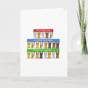 Speedy Recovery from Hip Surgery Cute Cats Card
