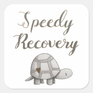 Speedy Recovery Get Well Card Square Sticker