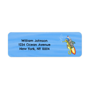 Speedy Rocket Seahorse Return Address Label