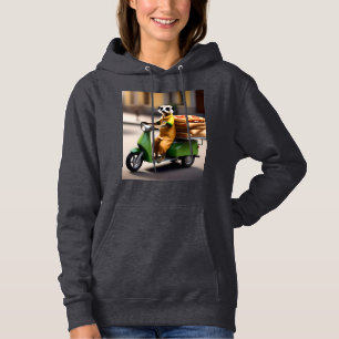 Speedy Service: Meerkat Delivers Pizza in Tuk-tuk Hoodie