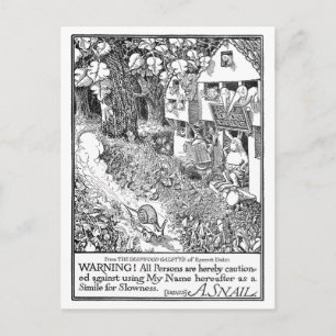 Speedy Snail on Wheels Postcard