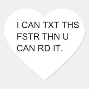 Speedy Texter Child's Retro Heart Sticker