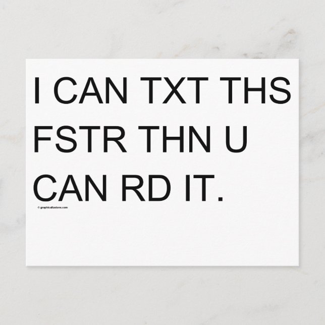 Speedy Texter Postcard (Front)