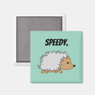 Speedy the Hedgehog,  Funny Fast Animal Cartoon Magnet