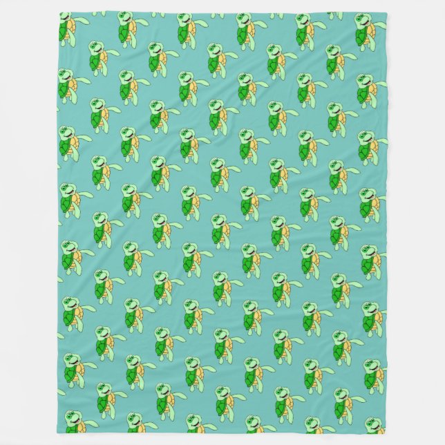 Speedy Turtle Fleece Blanket (Front)