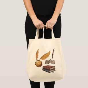 Spell Book Art, Wizard Wand, Magic Flying Ball Tote Bag