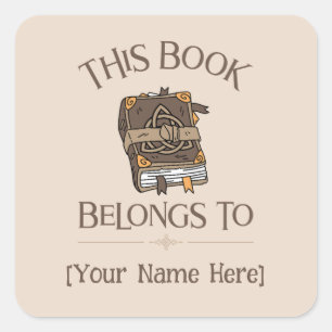 Spell Book This belongs to Bookplates Square Sticker
