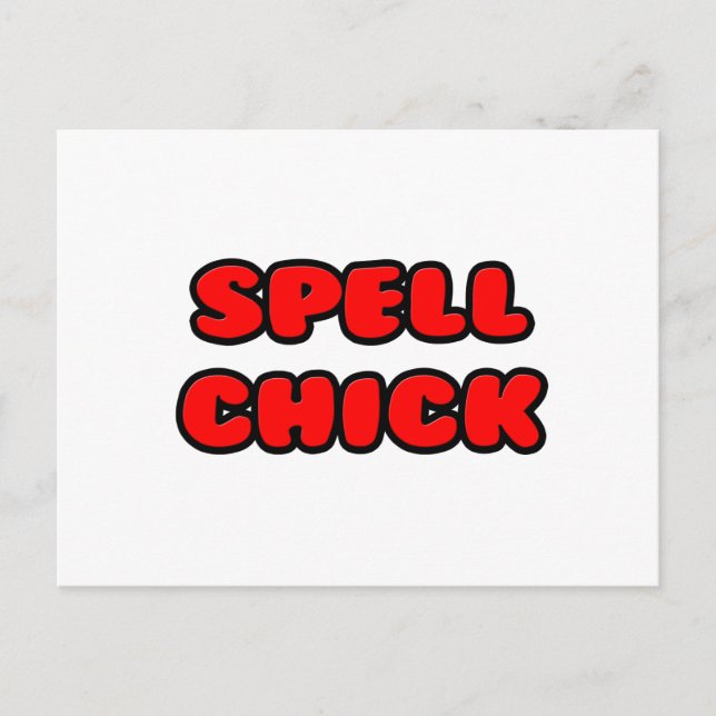Spell Chick Red Postcard (Front)
