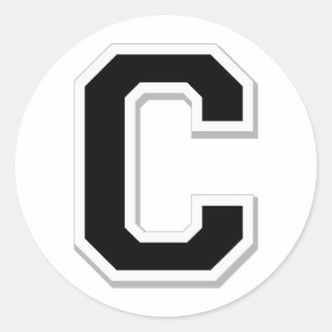 Spell it Out Initial Letter C in Black Stickers