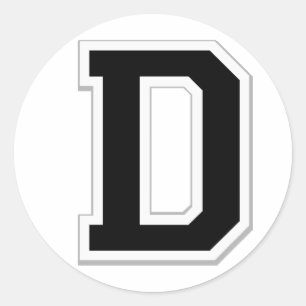 Spell it Out Initial Letter D in Black Stickers