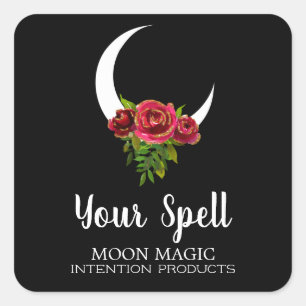 Spell Jar Stickers With Floral Moon
