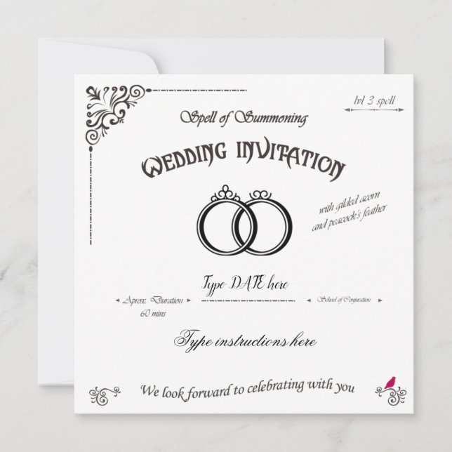 Spell of Summoning wedding guests Invitation (Front)