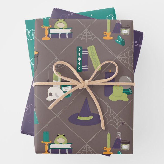 Spell Supplies Halloween Wrapping Paper Sheet (In situ)