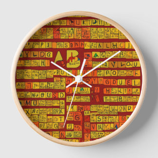 spell your abc design wall clock