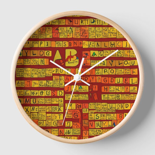 spell your abc design wall clock (Front)
