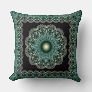 Spellbinding fractal glossy framed ornament cushion