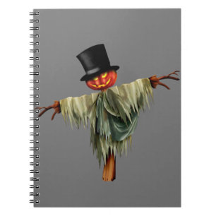 Spellbinding Reflections: B&W Halloween Spiral  Notebook