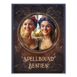 Spellbound besties - Witchy mediaeval memory gift Photo Print