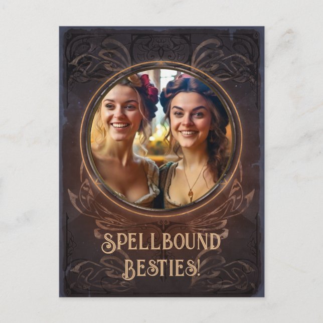 Spellbound besties - Witchy mediaeval memory gift  Postcard (Front)