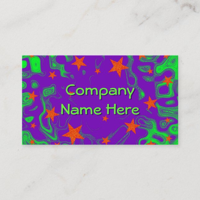 Spellbound front text business card purple (Front)
