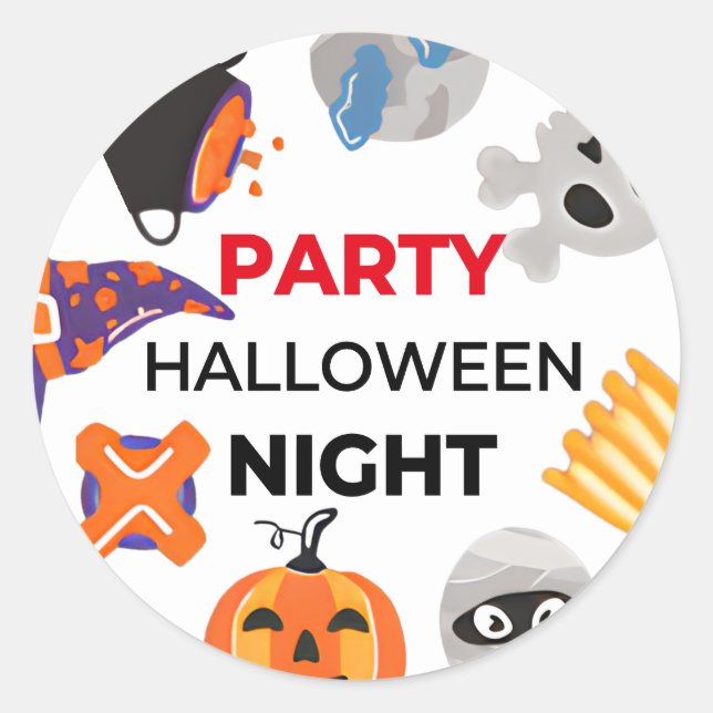 Spellbound Halloween Party Invitation Classic Round Sticker (Front)