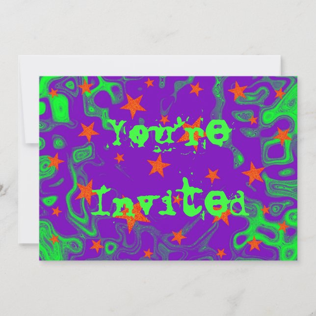Spellbound purple 'You're Invited' invitation (Front)