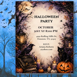 Spellbound Raven Halloween Party Invitation