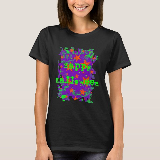 Spellbound vertical 'Happy Halloween'  T-shirt (Front)
