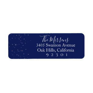 Spellbound Winter   Blue Return Address Label