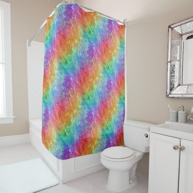 spellcaster - vivid rainbow prism ombre : shower curtain (In Situ)