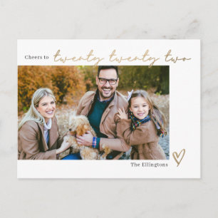 Spelled Year Editable Colour New Year Postcard