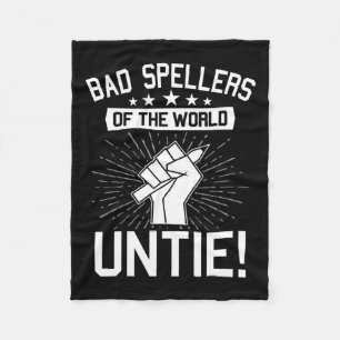 Spellers Of The World Untie Dyslexia Dyslexic Awar Fleece Blanket